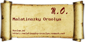 Malatinszky Orsolya névjegykártya