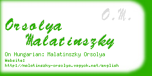 orsolya malatinszky business card